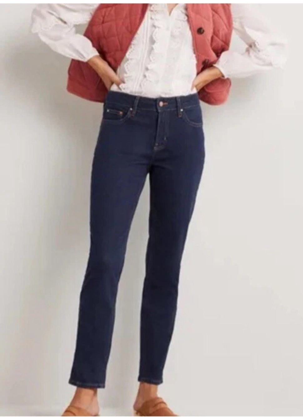 Boden Girlfriend Jeans Womens 16L / 18L LONG Dark Blue Classic Ankle Denim Pants